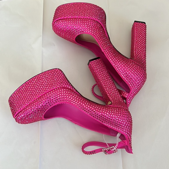 Antonio Melani x Breast Cancer Awareness Capsule Hotfix Rhinestone Platform Pump - Picture 10 of 13